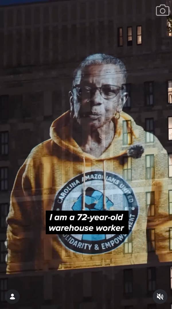 amazon warehouse worker union solidarity projection