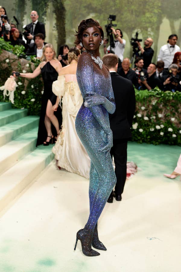 anok yai swarovski crystal jumpsuit met gala 2024