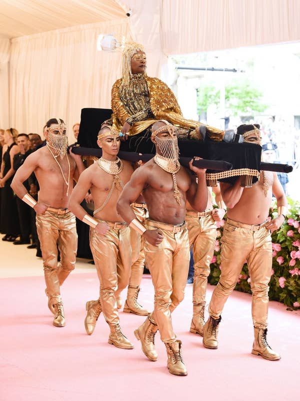 billy porter met gala gold egyptian entrance