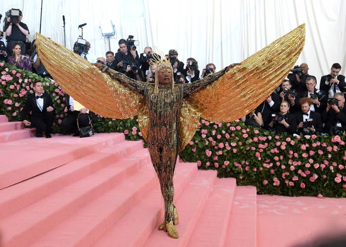 billy porter met gala gold winged outfit