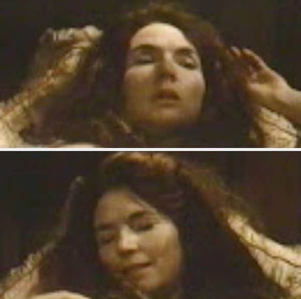 bjork vhs style close up video still 1