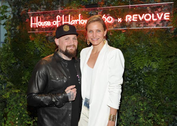 cameron diaz benji madden house of harlow revolve party