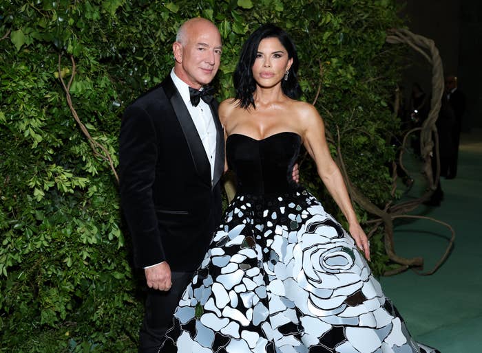 jeff bezos lauren sanchez met gala floral gown