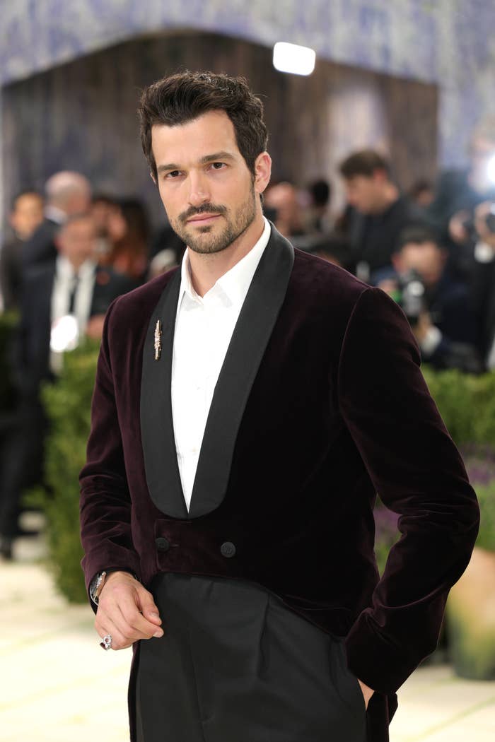 jon kortajarena met gala burgundy velvet jacket