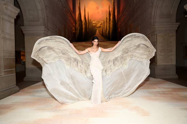 kendall jenner met gala 2024 givenchy angel wings gown