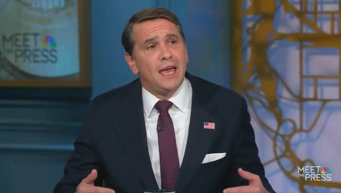 man speaking on meet the press interview