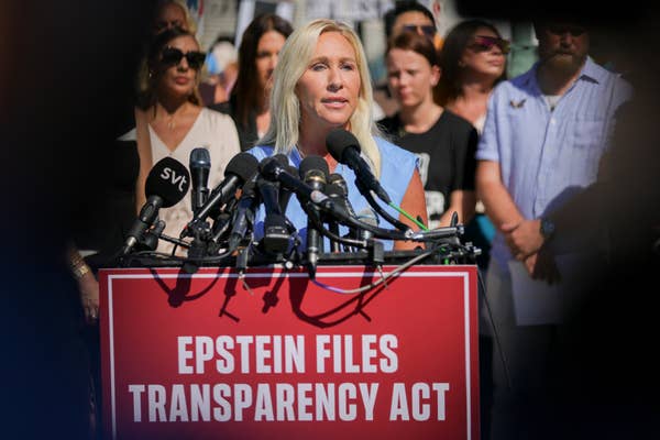marjorie taylor greene epstein files transparency act podium