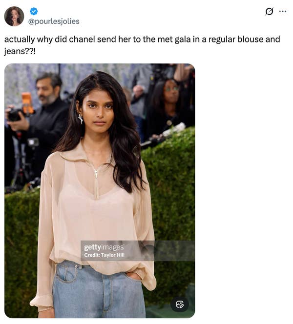 met gala red carpet bhivitha pavuluri jeans