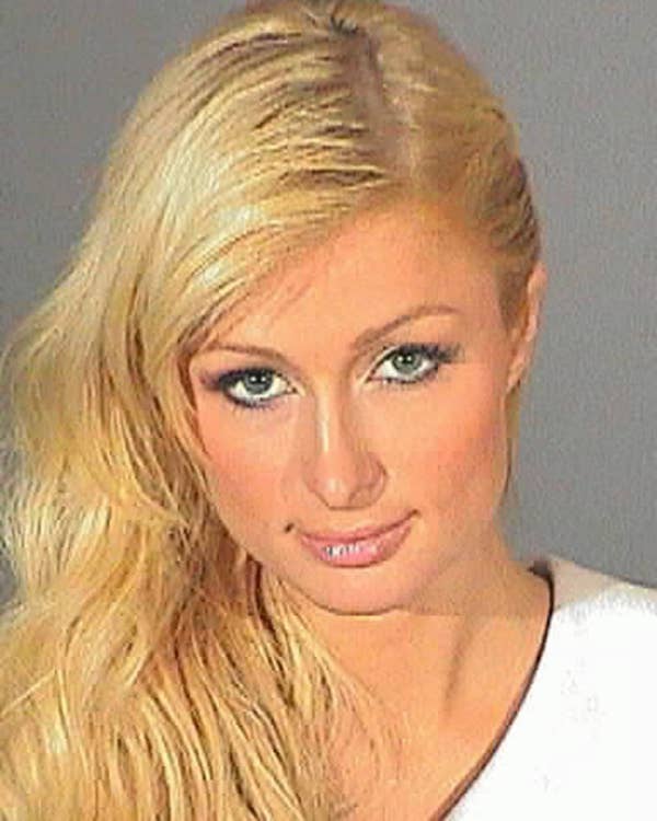 paris hilton blonde mugshot portrait