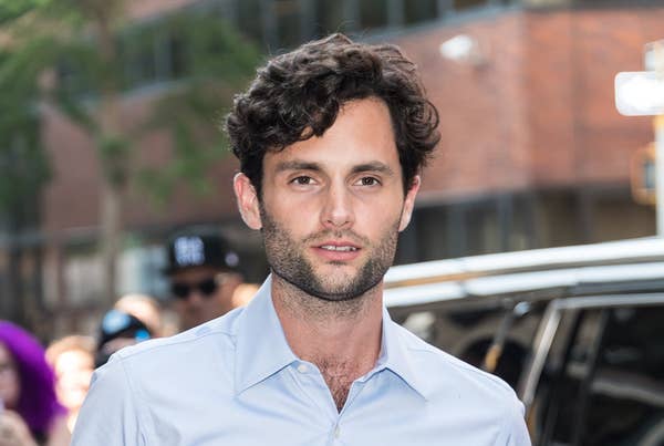 penn badgley short curly hair portrait