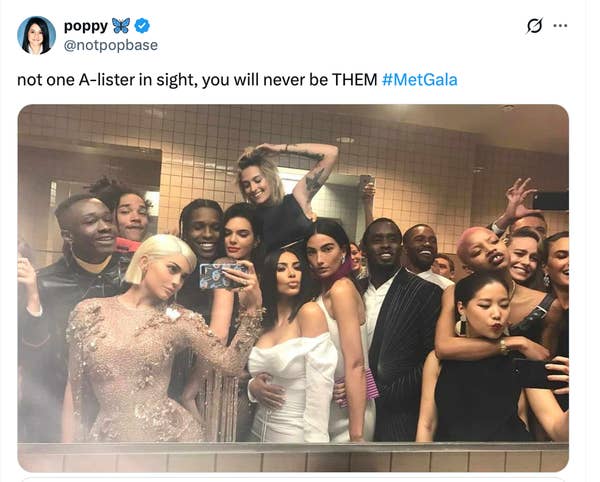poppy tweet met gala bathroom selfie comparison