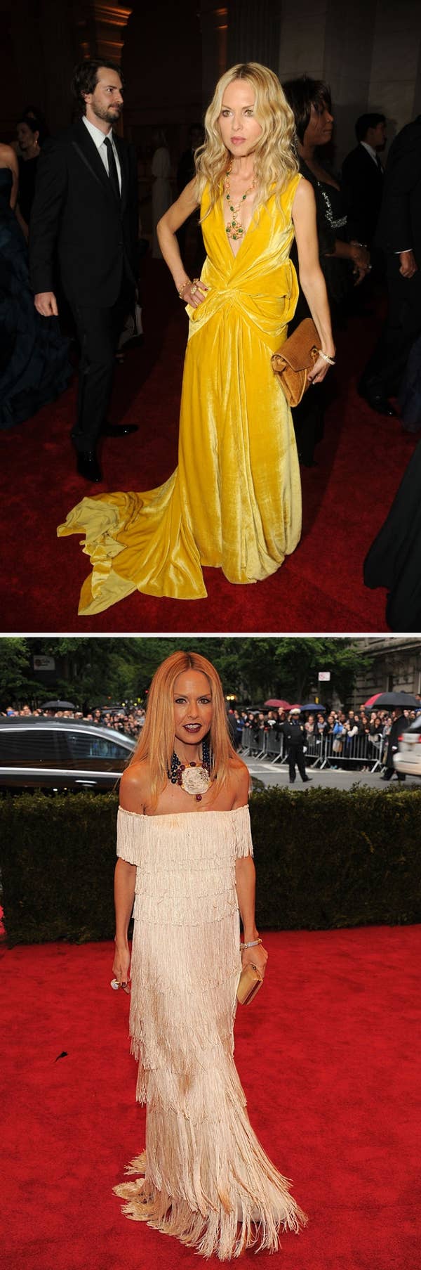 rachel zoe met gala yellow velvet white fringe dresses.jpg