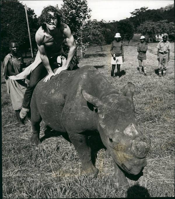 rfk jr riding rhino vintage photo