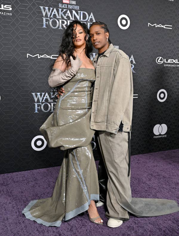 rihanna asap rocky black panther wakanda forever premiere