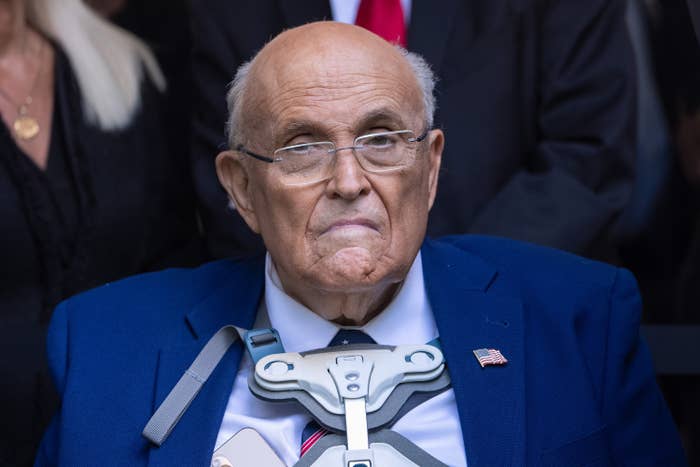 rudy giuliani close up blue suit