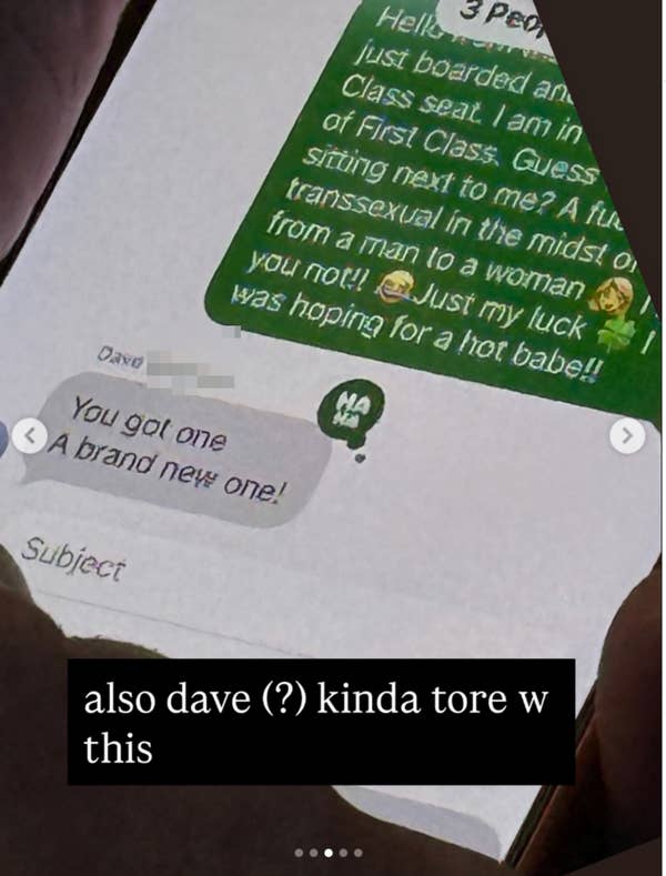 screenshot transphobic text message