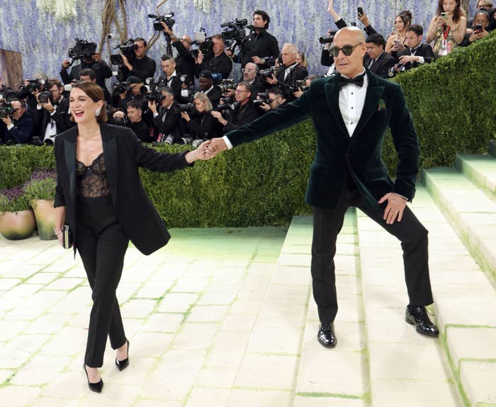 stanley tucci and felicity blunt met gala appearance