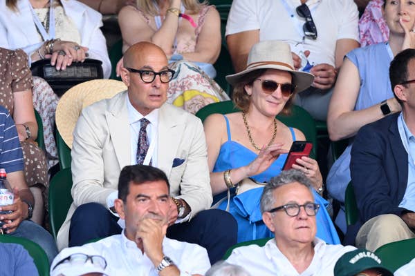 stanley tucci felicity blunt wimbledon spectators