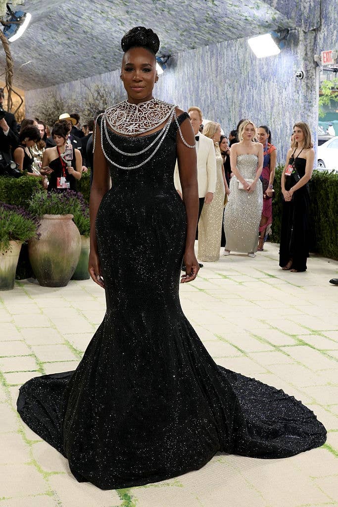 venus williams black sequin gown met gala